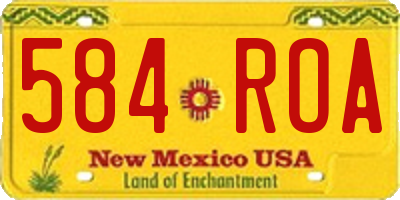 NM license plate 584ROA