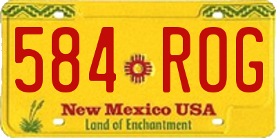 NM license plate 584ROG