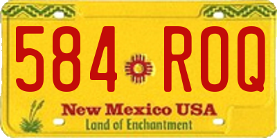 NM license plate 584ROQ