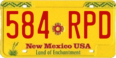 NM license plate 584RPD