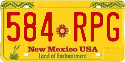 NM license plate 584RPG