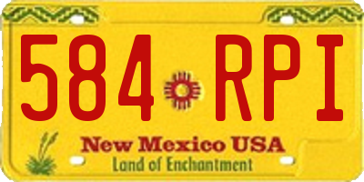 NM license plate 584RPI
