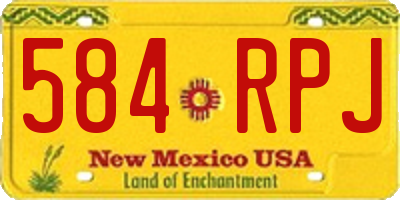 NM license plate 584RPJ