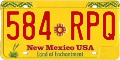 NM license plate 584RPQ