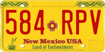 NM license plate 584RPV