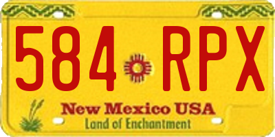 NM license plate 584RPX