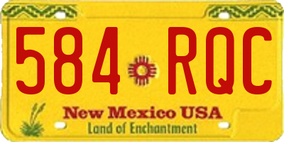 NM license plate 584RQC