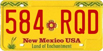 NM license plate 584RQD