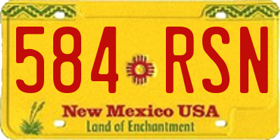 NM license plate 584RSN
