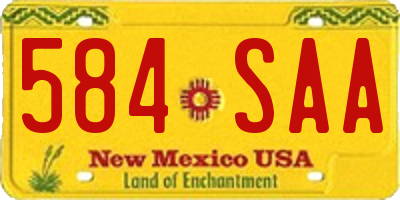 NM license plate 584SAA