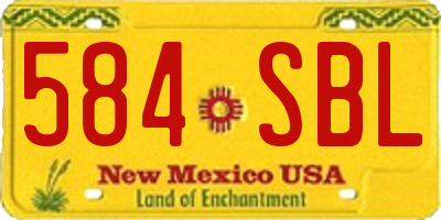 NM license plate 584SBL
