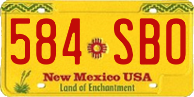 NM license plate 584SBO