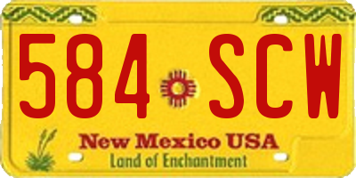 NM license plate 584SCW