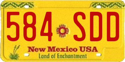 NM license plate 584SDD