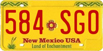 NM license plate 584SGO