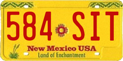 NM license plate 584SIT