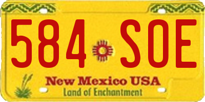 NM license plate 584SOE