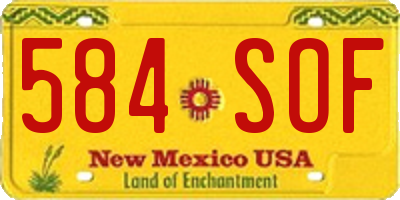 NM license plate 584SOF