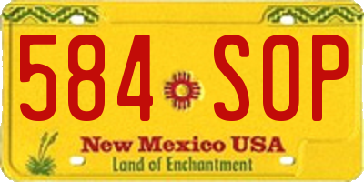 NM license plate 584SOP