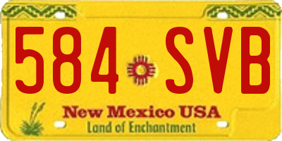 NM license plate 584SVB