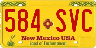NM license plate 584SVC