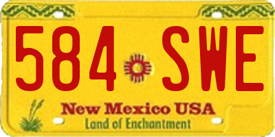 NM license plate 584SWE