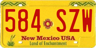 NM license plate 584SZW