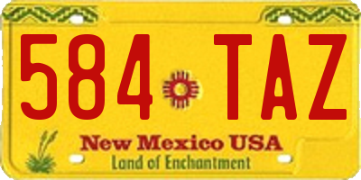 NM license plate 584TAZ