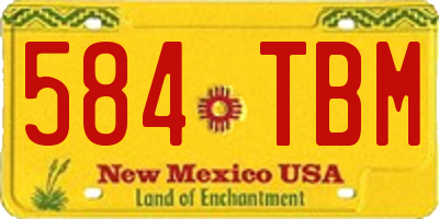 NM license plate 584TBM