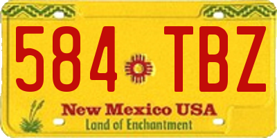 NM license plate 584TBZ
