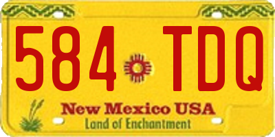 NM license plate 584TDQ