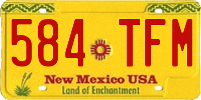 NM license plate 584TFM