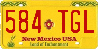 NM license plate 584TGL