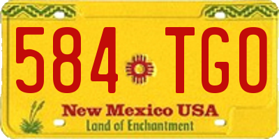 NM license plate 584TGO