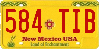 NM license plate 584TIB