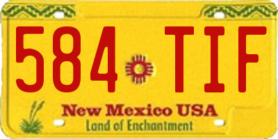 NM license plate 584TIF