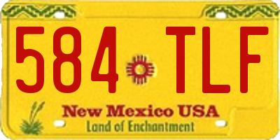 NM license plate 584TLF