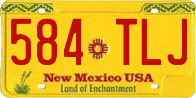 NM license plate 584TLJ