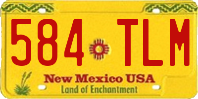 NM license plate 584TLM