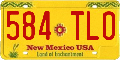NM license plate 584TLO