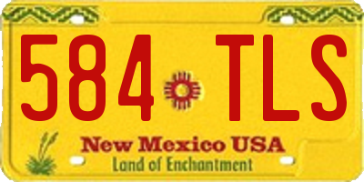 NM license plate 584TLS