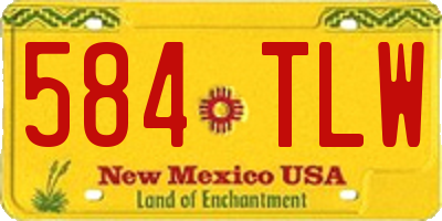 NM license plate 584TLW