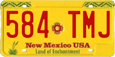 NM license plate 584TMJ