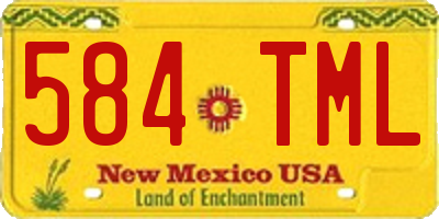 NM license plate 584TML