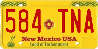 NM license plate 584TNA