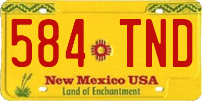 NM license plate 584TND