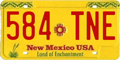 NM license plate 584TNE