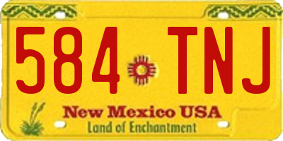 NM license plate 584TNJ