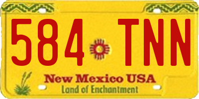 NM license plate 584TNN