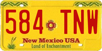 NM license plate 584TNW